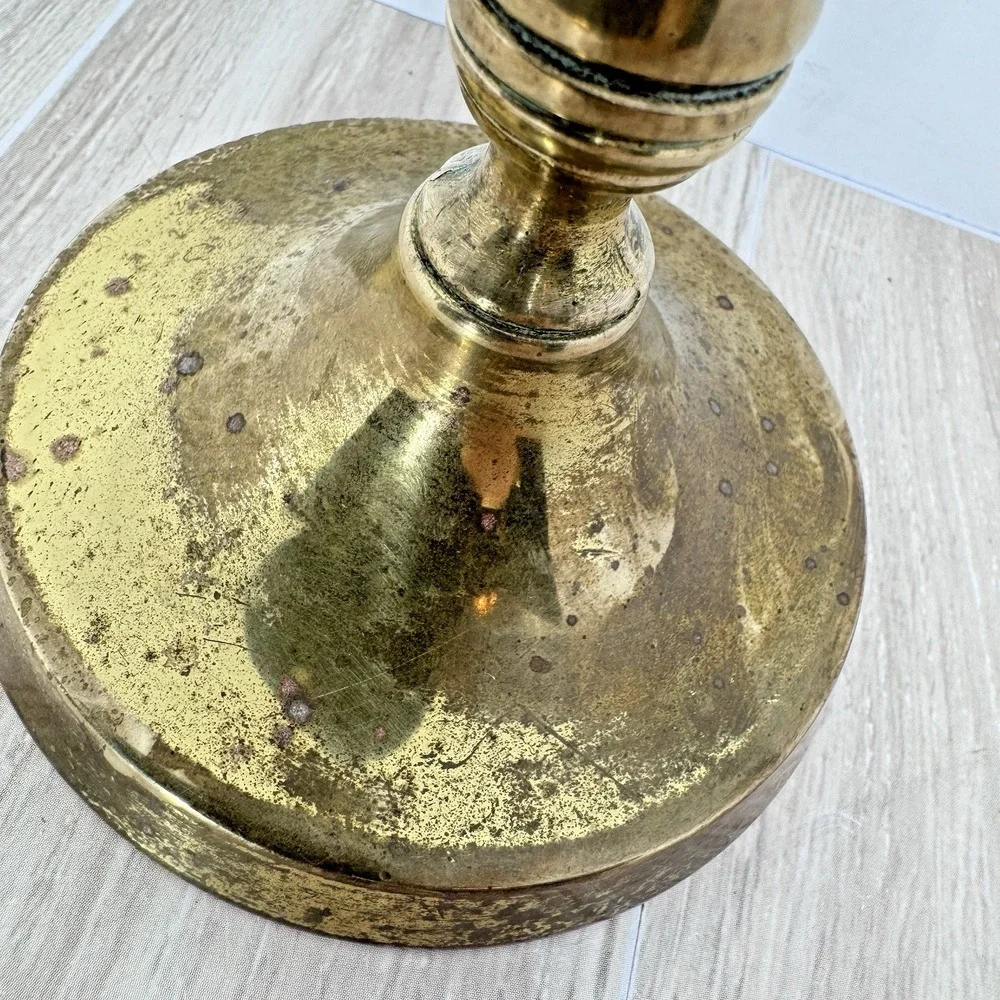 Vintage Brass Candlestick Made In England 6in Taper Candle Holder Small‎